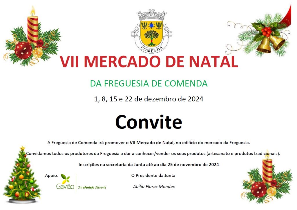 VII Mercado de Natal da Freguesia de Comenda - 1, 8, 15 e 22 de dezembro de 2024